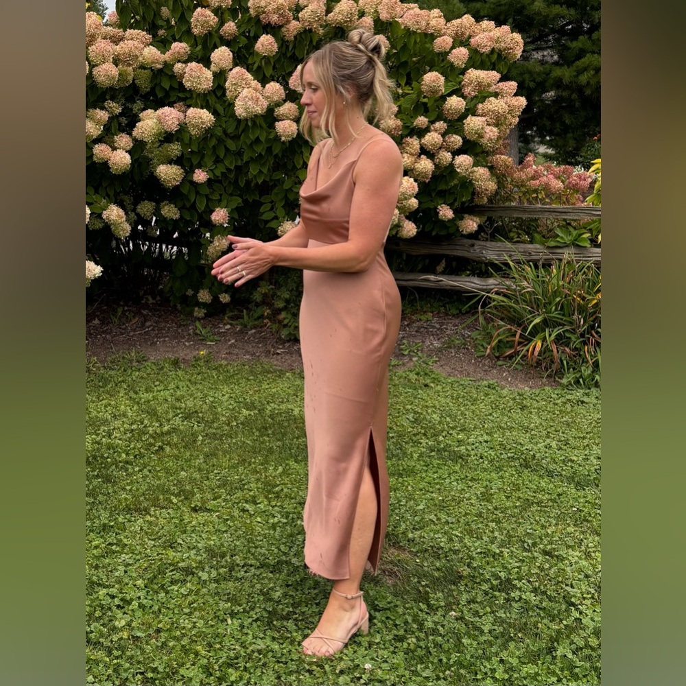 BHLDN Cali satin cowl neck dress - Picture 4 of 5